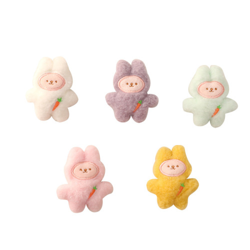 Cartoon plush brooch cute little rabbit doll doll bag small pendant jewelry diy clothing accessories