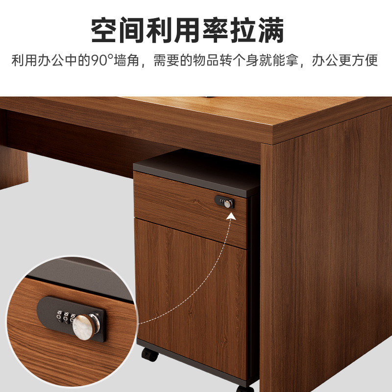 Mesa de computadora, mesa de madera maciza, mesa de escritorio, mesa y silla de escritorio, mesa de jefe, mesa de almacenamiento multifuncional, estante de almacenamiento