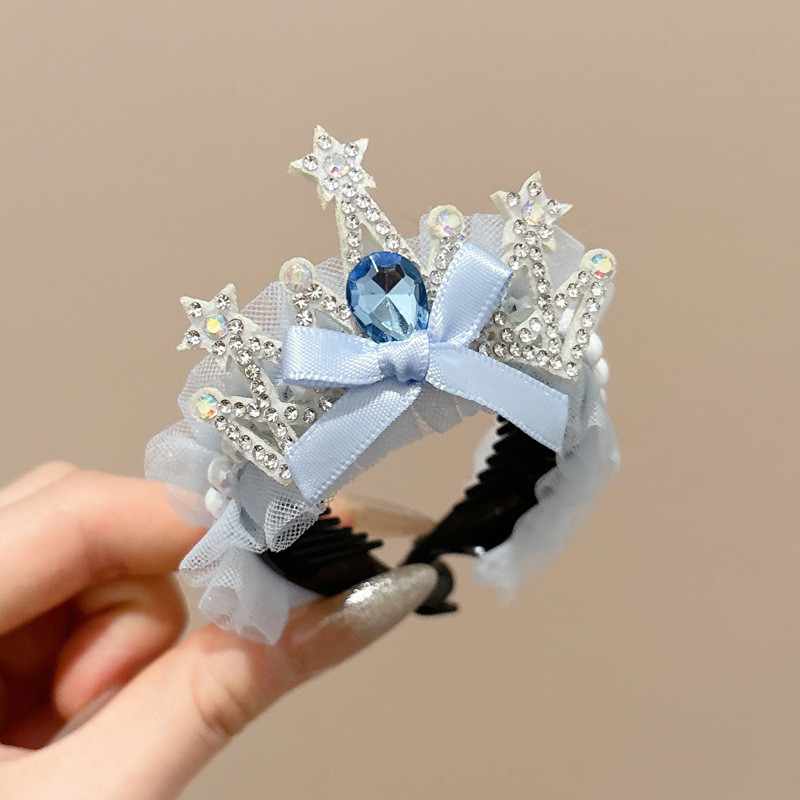 Bola de corona de hielo y nieve para niños, cabeza de placa, artefacto para el cabello, hebilla para el cabello, 2025, nuevo tocado de princesa para niñas, sin daño, horquilla