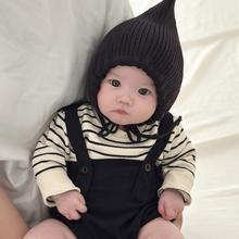 婴儿帽子洋气百搭小月龄外出毛线帽超萌可爱宝宝秋冬针织帽保暖帽