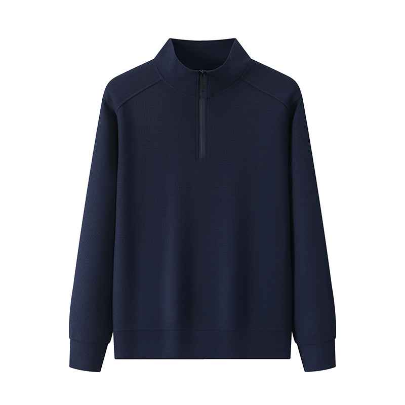 600G pesado medio cremallera de manga larga cuerpo de entrenamiento ropa de trabajo herramientas de algodón suéter impresión de logotipo personalizado