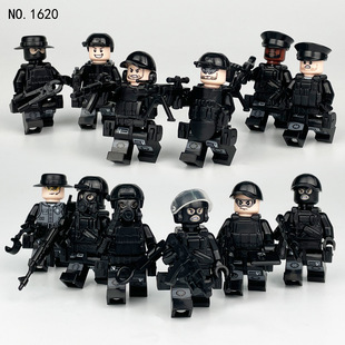 Черная кукла, оружие, минифигурки, конструктор с аксессуарами, игрушка, дорожная полиция, оптовые продажи