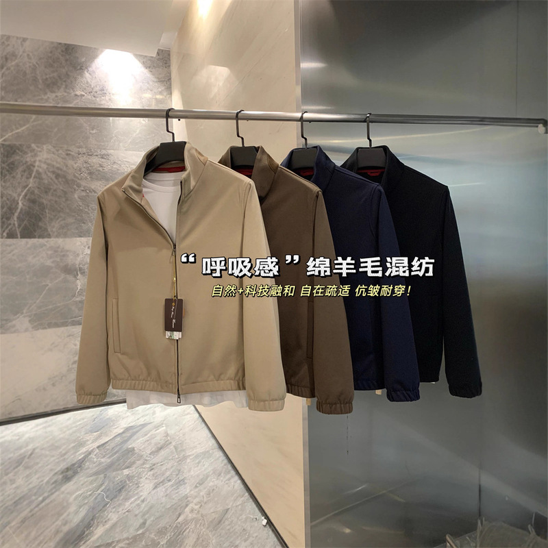 Winter Men's Outdoor Fashion Light Business Soft Comfortable Warm Versatile Stand Collar Patchwork Solid Color Casual Jacket Trendy