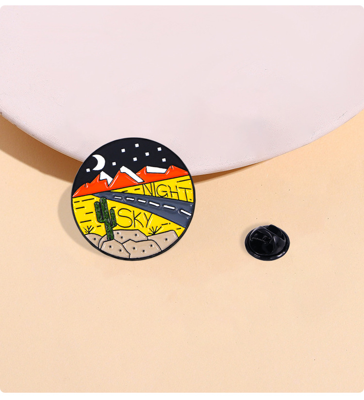 Casual, Daily Occasion Cartoon Style Cute Pin Letter Landscape Alloy Enamel Unisex Brooches
