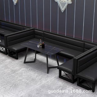 Retro industrial style theme restaurant Qingba bar deck sofa pub Iron hot pot barbecue shop table and chair combination