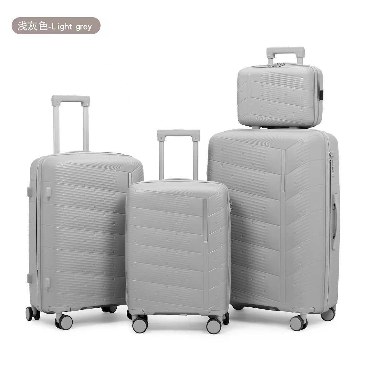 Procesamiento personalizado de cuatro piezas caja de tracción silenciosa rueda universal cremallera maleta de 20 pulgadas caja de cifrado maleta