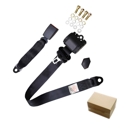 Car seat belt, Emergency Locking Three-Point Seat Belt - 1-plastic-coated-k3-retractor-1-30cm-fully-covered-webbing-base-4-complete-sets-of-inch-screws-boxed