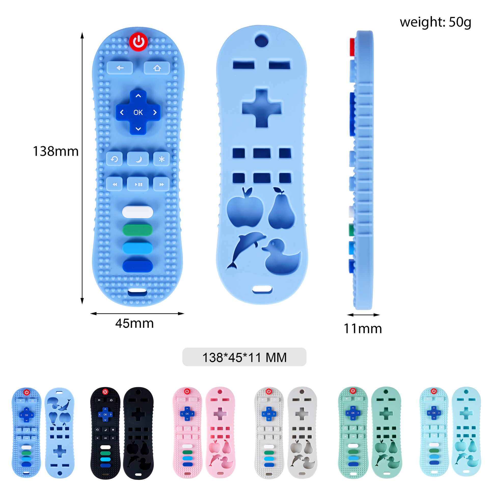 Venta caliente transfronteriza bebé teether palo bebé calmante teether bebé suministros de dibujos animados control remoto teether