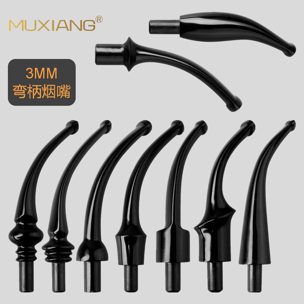Wooden Smoking Pipe Mouthpiece Accessories DIY Free-Form 3mm Bent Handle Round Saddle Acrylic Pipe Tail Pipe Handle Mouthpiece