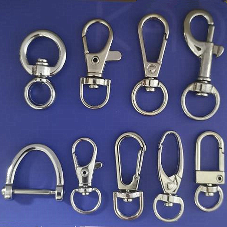 Factory Supply Metal Zinc Alloy Dog Buckle Creative Gift Keychain DIY Hook Buckle Hardware Fish Mouth Buckle