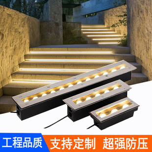 Rectangular underground light LED embedded wall washing outdoor strip floor tile light waterproof line Square Park spotlight