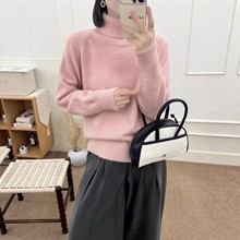 韩系纯色高领毛衣女秋冬新款百搭简约保暖套头内搭针织衫女上衣