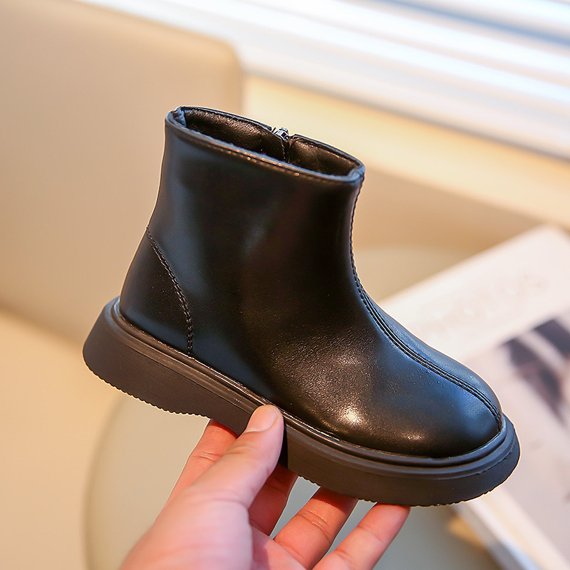 Martin 2024 Herbst/Winter Neue Kollektion Mädchen und Kinder Stilvolle schwarze kurze Frühling/Herbst Einzelstiefel_voghion.com