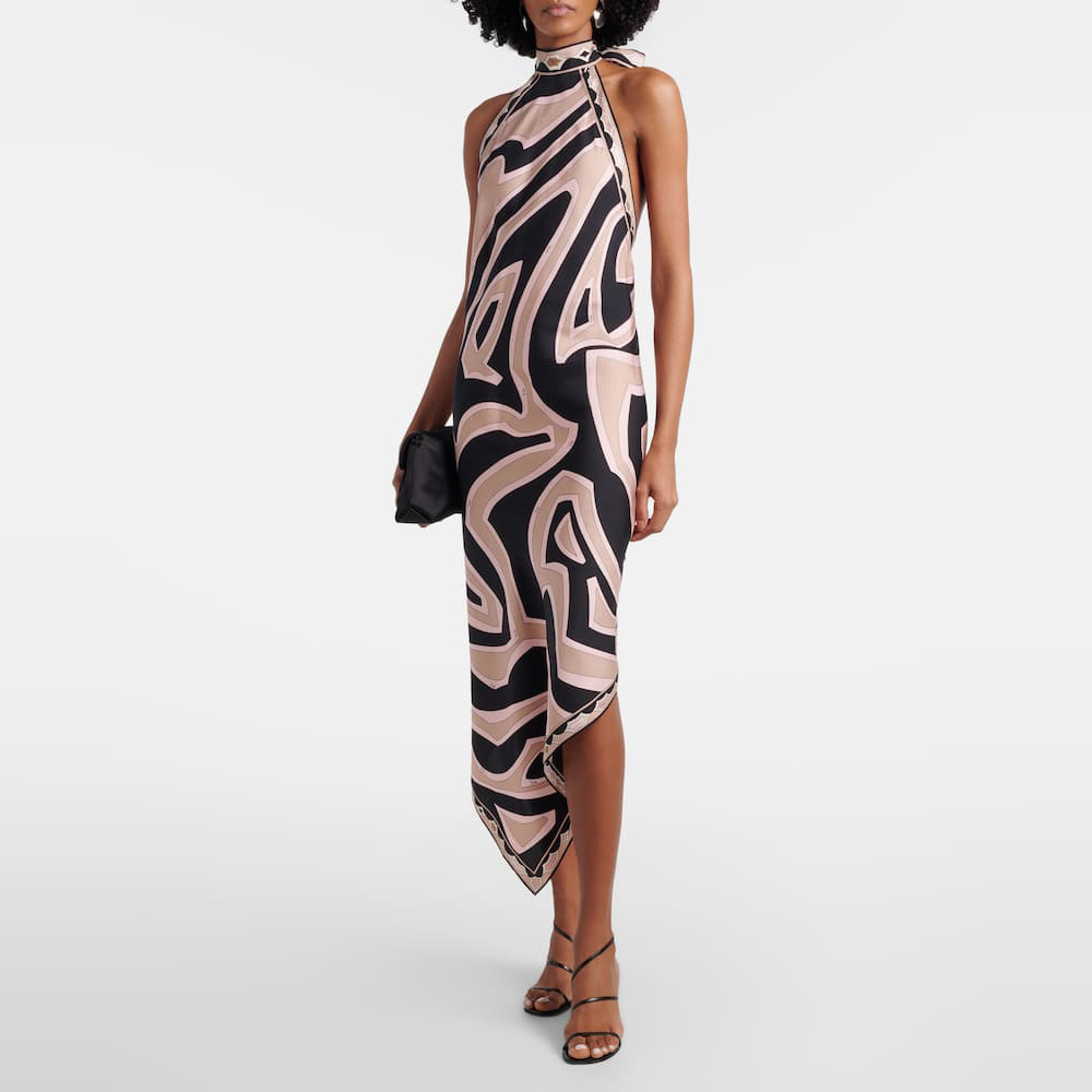 European and American Cross-Border Foreign Trade 2026 New Style Printed Slim-Fit Sexy Backless Sleeveless Zebra Print Halter Neck Dress