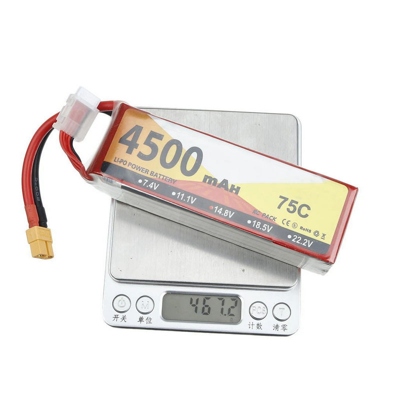 工厂直供航模电池4500mAh14.8V75C车模船舶植保动力电池