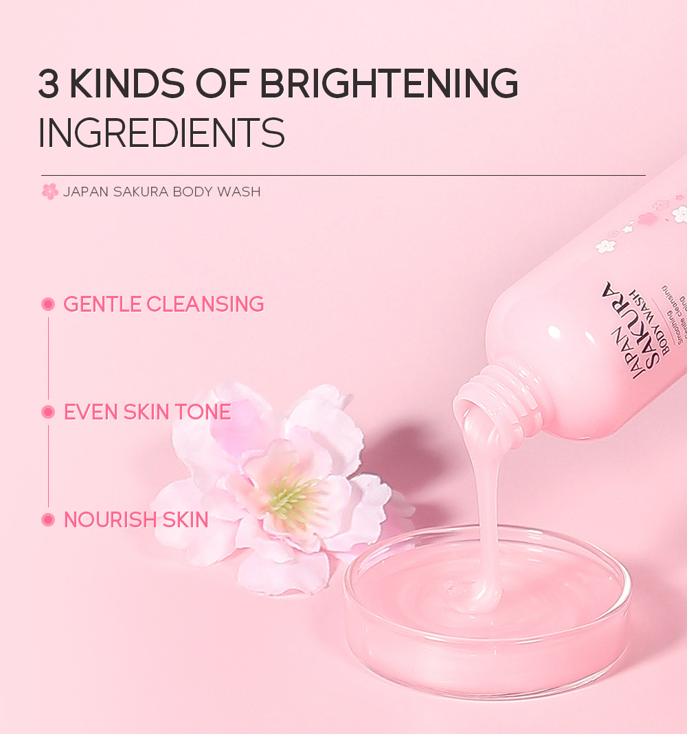LAIKOU Japanese Cherry Blossom Body Wash 200ml for Cross-border Moisturizing, hydrating and softening Skin Cleansing in stock undefined