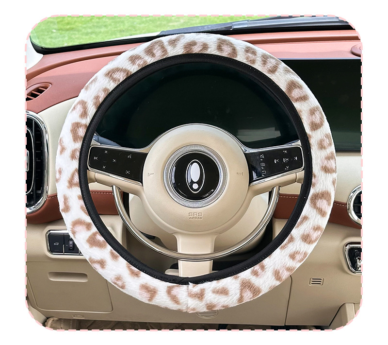 Cross-Border New Car Steering Wheel Cover Plush Warm Car Anti-Slip Steering Wheel Protective Cover Winter Anti-Freeze Handle Cover