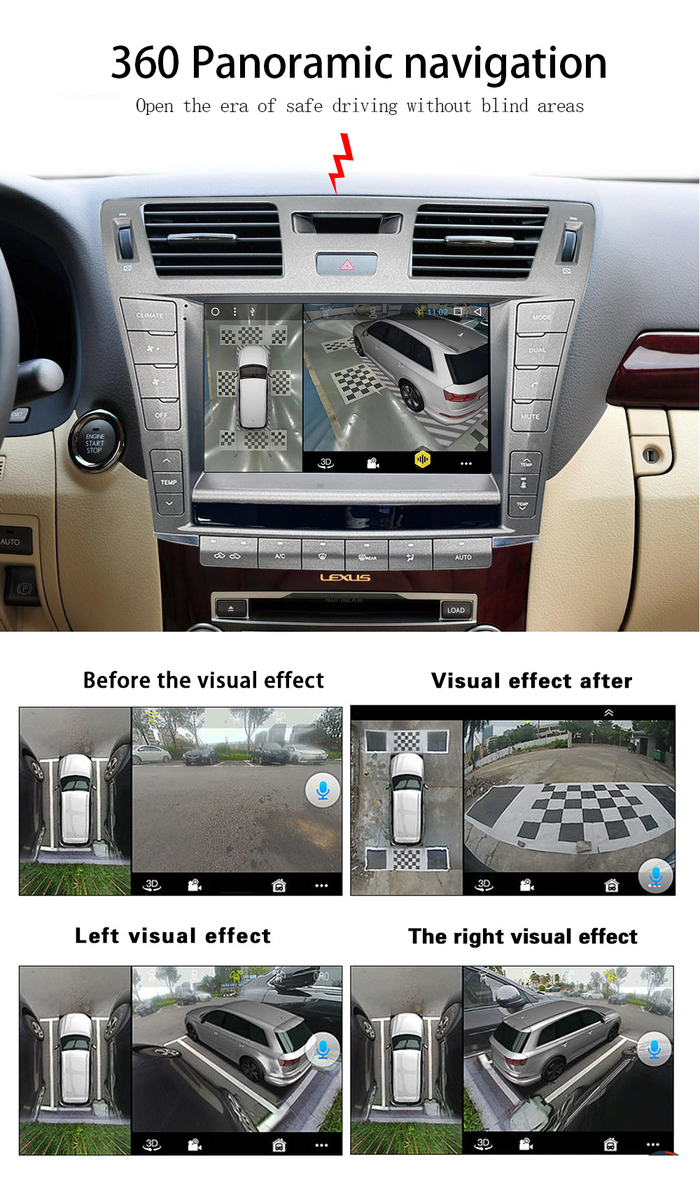 Suitable for Lexus Rx Ls460 Ls600 Car Central Control Screen Android Carplay Bluetooth Navigation Reversing