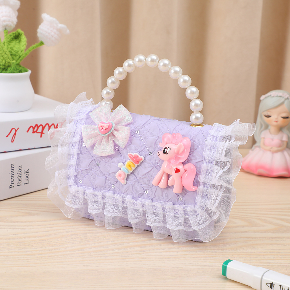 Cute divertido bolso para niños pequeño Xiangfeng perla monedero portátil pequeña princesa bolsa de almacenamiento bandolera estilo ins al por mayor