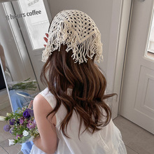 毛线编织镂空三角巾发带小众简约设计高级感头巾时尚休闲气质发饰