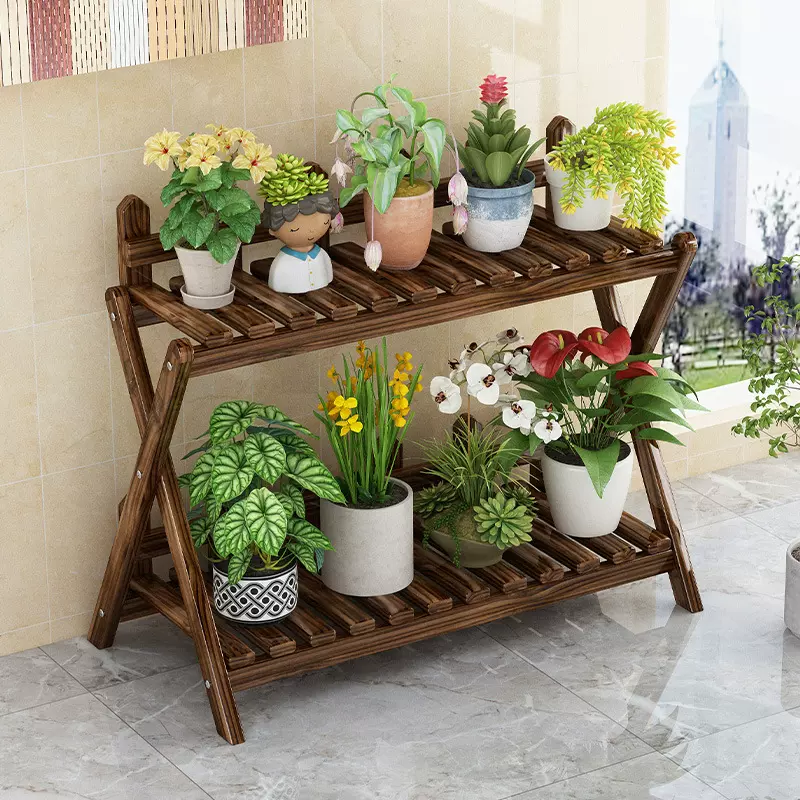实木花架室内多层落地式多肉绿萝植物花盆阳台客厅摆放层架置物架