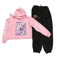 生产厂家日本卫衣童装两件套套装女儿童卫衣运动卫衣套装跨境批发