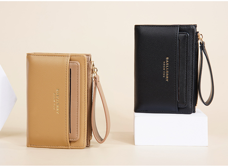 New Women's Short Wallet With Contrasting Colors Double Fold Zipper Zero Wallet Fashionable And Fresh Card Bag_voghion.com