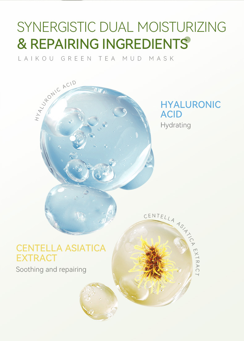 laikou Green Tea Mud Mask 100g Cleansing, Hydrating and Moisturizing Mask Mud wholesale Cross-border New Product undefined