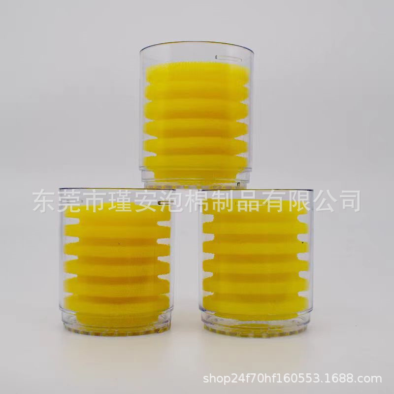 松宝鱼缸内置三合一过滤器棉芯圆形过滤棉细孔黄色替换过滤芯棉
