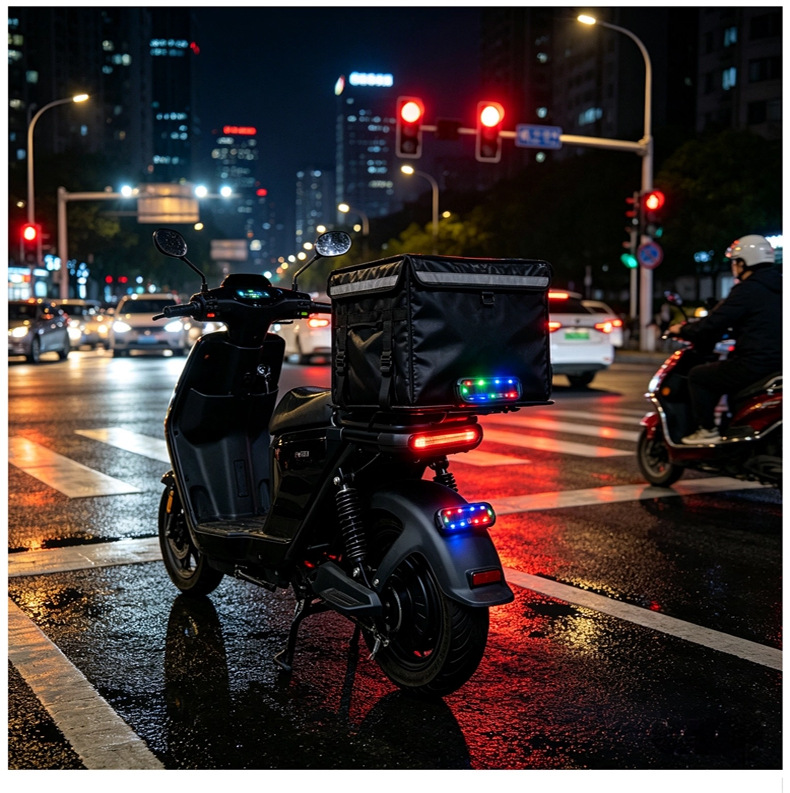 Car Solar Charging Front Grille Light for Night Riding, Anti-Rear Collision, Universal Strobe Warning Light for Motorcycles and Electric Vehicles