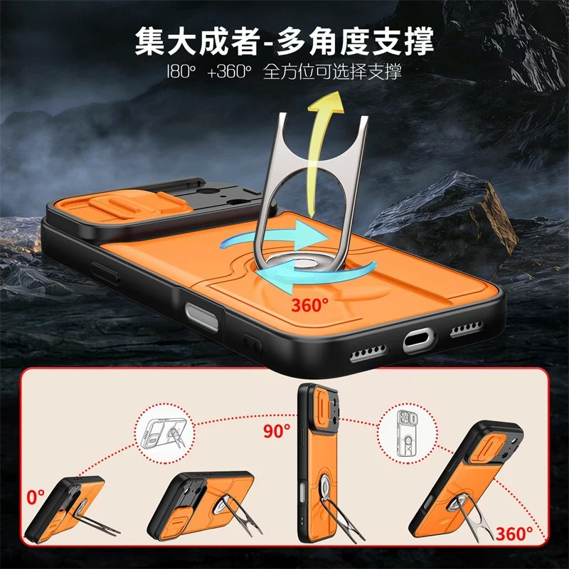 Soporte de succión magnética para Apple 17promax, ventana deslizante, iPhone 16, funda a prueba de caídas