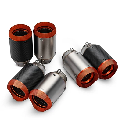 Motorcycle exhaust pipe: Ar Orange Cover, Carbon Fiber