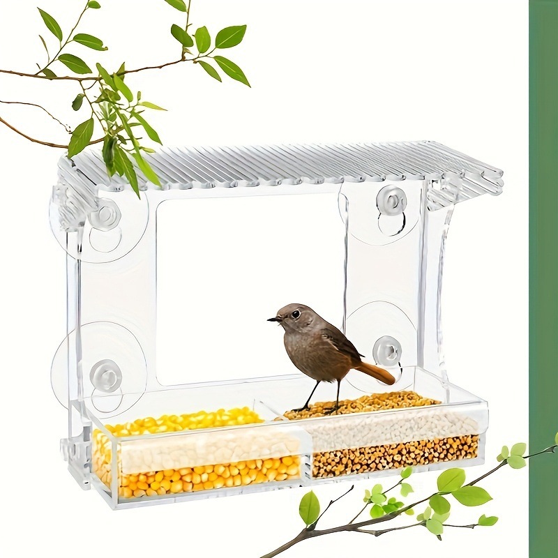 排水穴付きの超強力吸盤窓用鳥の餌箱。 鳥専用の窓辺の鳥の餌箱です。 LIANGP（リアンプ）|undefined