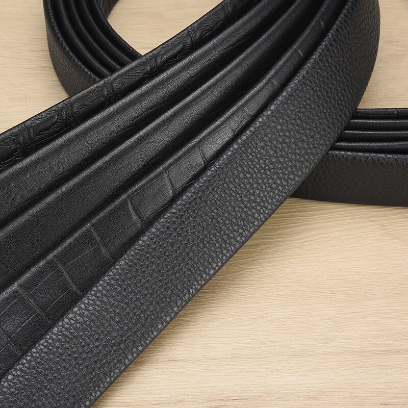 Piper Belt Herre Kantpræget Ægte Læderbælte Slidstærkt Automatisk Bælte Afslappet Alsidig Bæltekrop Ingen Bæltehovedudskiftning_voghion.com