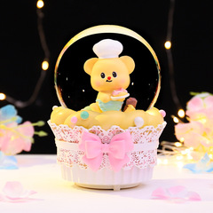 抖音同款水晶球音乐盒甜蜜营业中儿童生日礼物批发宿舍桌面摆件