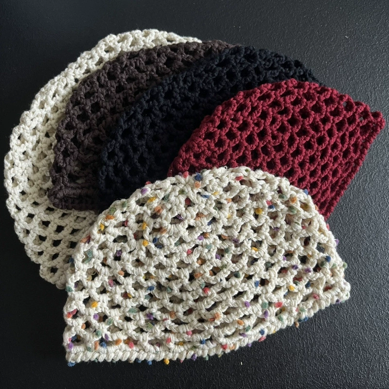 Новая тонкая шляпа из тыквой кожи Four Seasons для мужчин и женщин, короткая шляпа ручной работы, сетчатая шляпа, дышащая сетчатая шляпа с цветочным узором на крючке