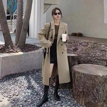 黑色长款西装风衣外套女春秋2025新款韩版感今年流行休闲大衣