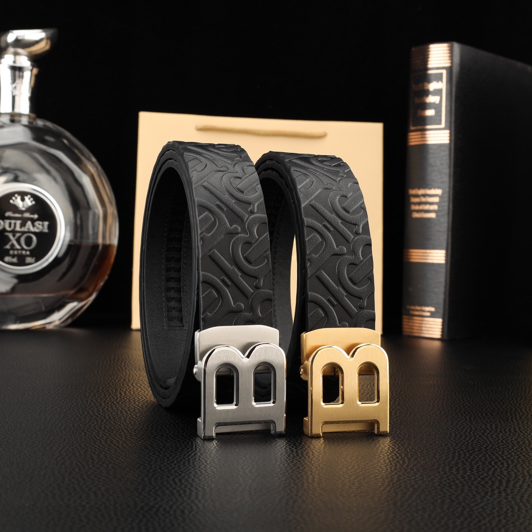 Leather belt with letters stainless steel