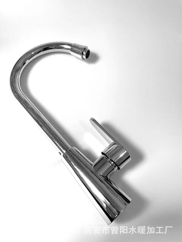 Copper bottom big goddess vegetable basin faucet kitchen cold and hot water ball large curved faucet splash-proof nozzle 360 degrees rotation