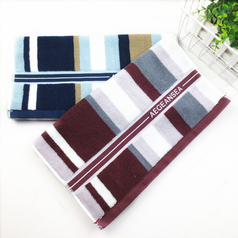 Pure Cotton Towel Household Face Towel Thickened Face Wash Plaid Absorbent Men's Couple Towel Dark Gift Pure Cotton Towel Household Face Towel Thickened Face Wash Plaid Absorbent Men's Couple Towel Dark Gift