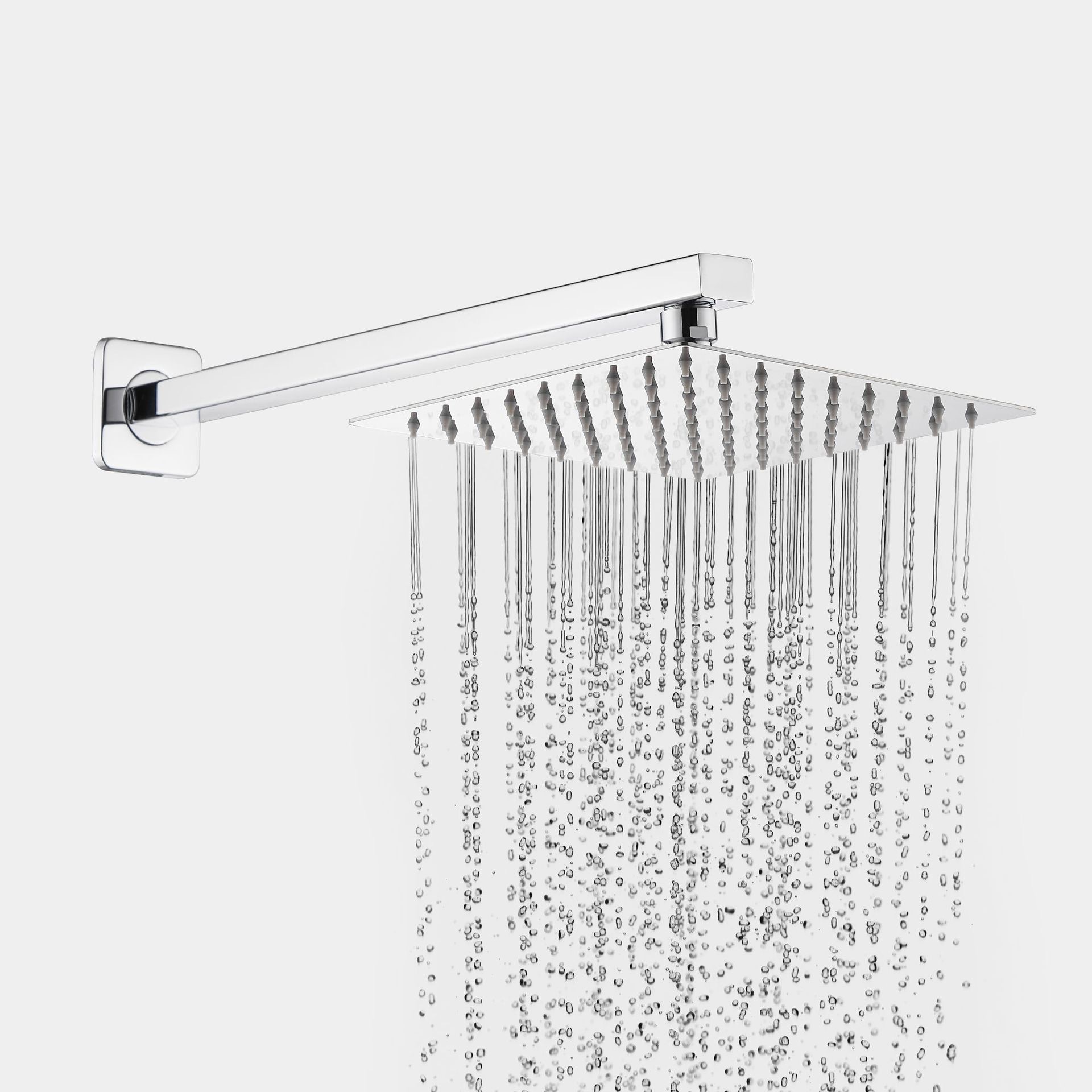 Cabeza de ducha de rociador de acero inoxidable 201 negro transfronterizo Cabeza de ducha de rociador superior Tubo cuadrado de baño Cabeza de ducha oculta