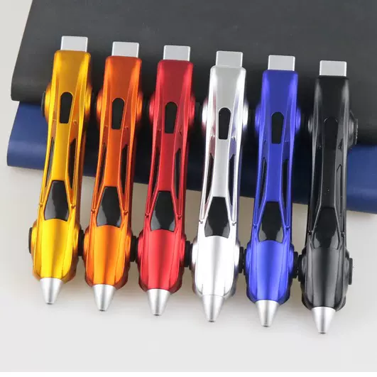 广告笔logo二维码 创意塑料喷胶玩具文具汽车卡通塑料圆珠笔便携