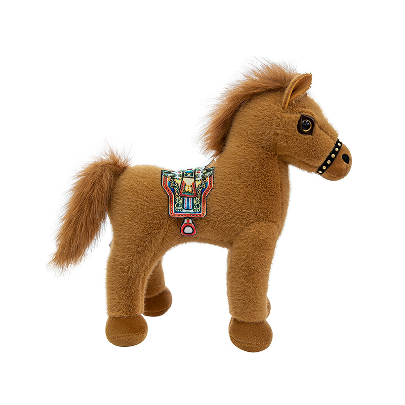 Cute simulación de caballo sudor muñeca de peluche muñeca de tela de caballo de miles de muñecas de zoo