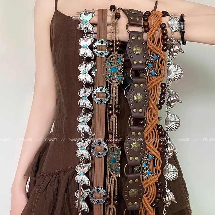 Bohemian Metal Waist Chain Women's Skirt Ethnic Style Belt 2025 New High-End Second-Hand Jeans Accessories