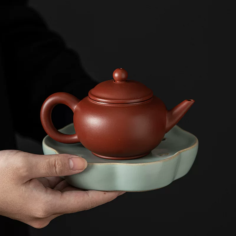 Ru kiln pot, ceramic pot, cushion pot, water storage type dry brewing small tea table, Ru porcelain tea plant, Kung Fu tea set accessories