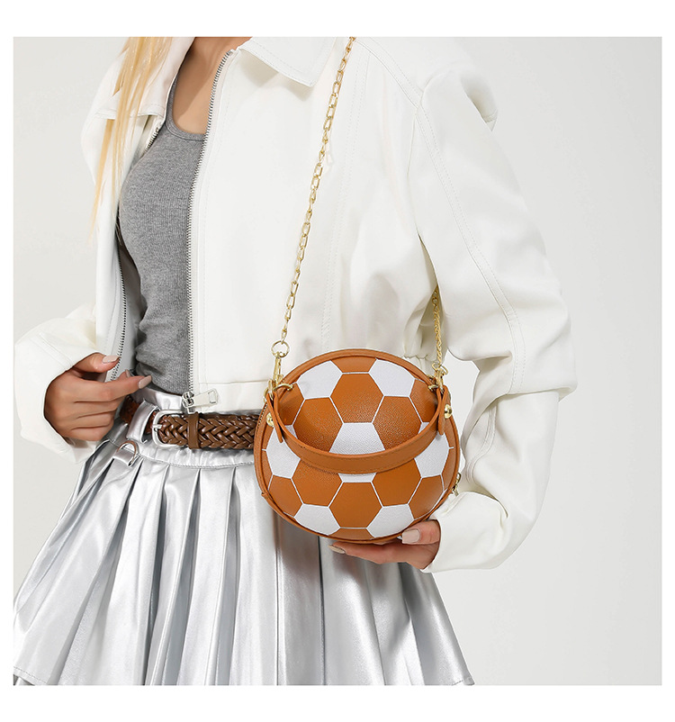 Cross-border bags, women's Instagram personalized basketball bags, new versatile single-shoulder crossbody bags, Korean-style small round bags for women undefined