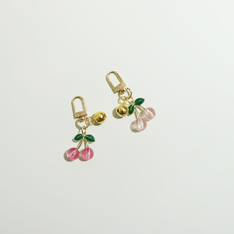 5g Weight Bag Charms Bag Accessories Type 1 Piece Quantity Daily Occasion Metal Material Cherry Pattern Cute, Modern Style Style 1 Piece Metal Cherry Bag Charms 2