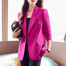 高端品牌小西装外套女春夏2023洋气树莓色气质设计感上衣时尚职业