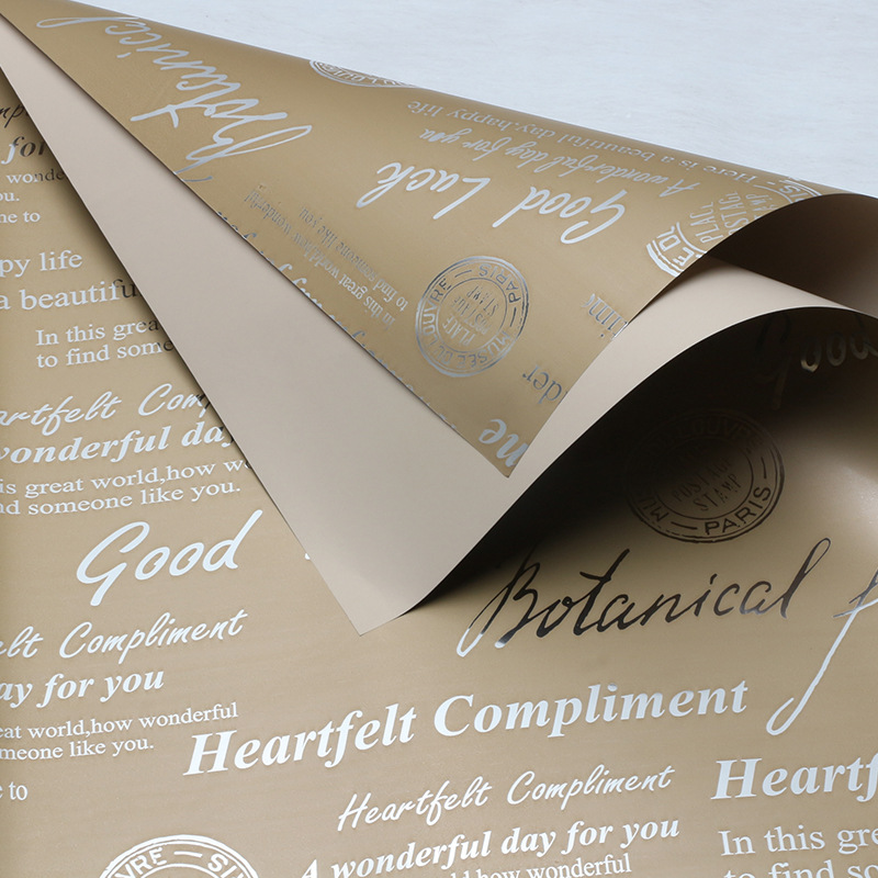 Huaxi Katia fábrica de utopía flor al por mayor papel de embalaje de aluminio impermeable florista material de ramo de flores