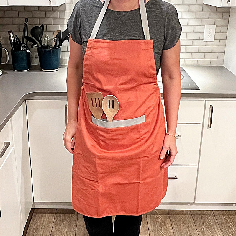 Delantal de lona transfronterizo personalizado logotipo de restauración Hotpot tienda restaurante barista ropa de trabajo delantal de cocina doméstica mujer